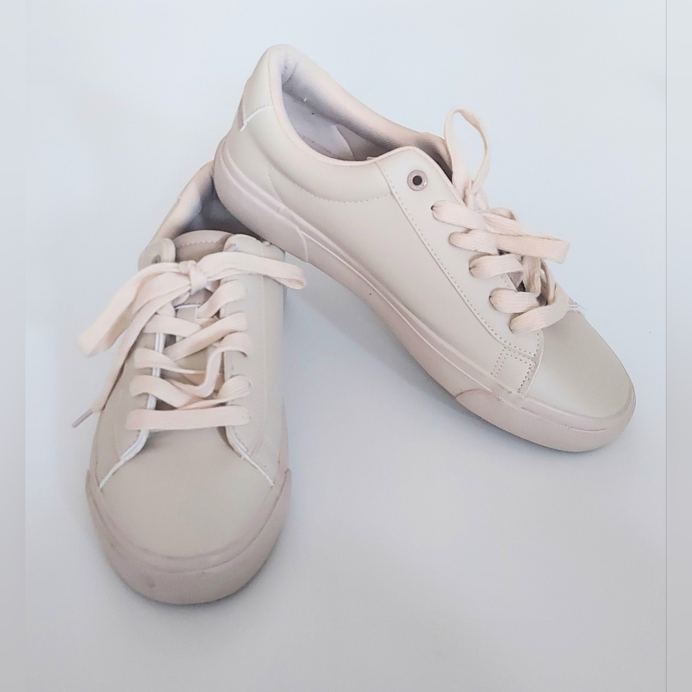 Nautica ALOS Mens 8 Ivory Lace Up Casual Sneakers Synthetic Upper Logo